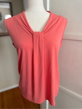 Dana Buchman Coral Draped Front Sleeveless Top